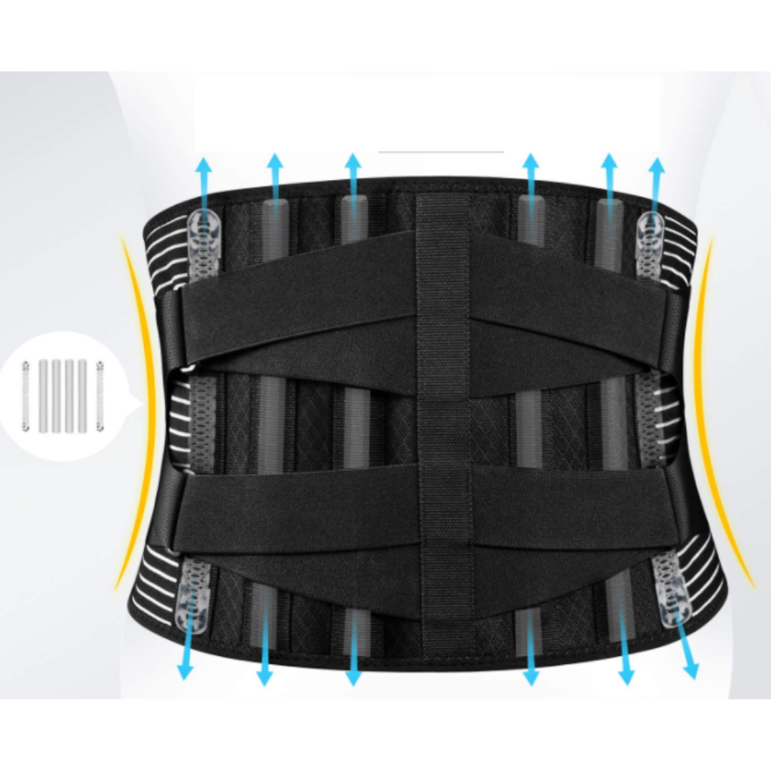 Vielay | Cintura lombare ergonomica con sistema a 6 stecche ed elastici rinforzati