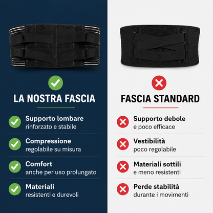 Vielay | Cintura lombare ergonomica con sistema a 6 stecche ed elastici rinforzati