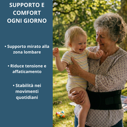 Vielay | Cintura lombare ergonomica con sistema a 6 stecche ed elastici rinforzati