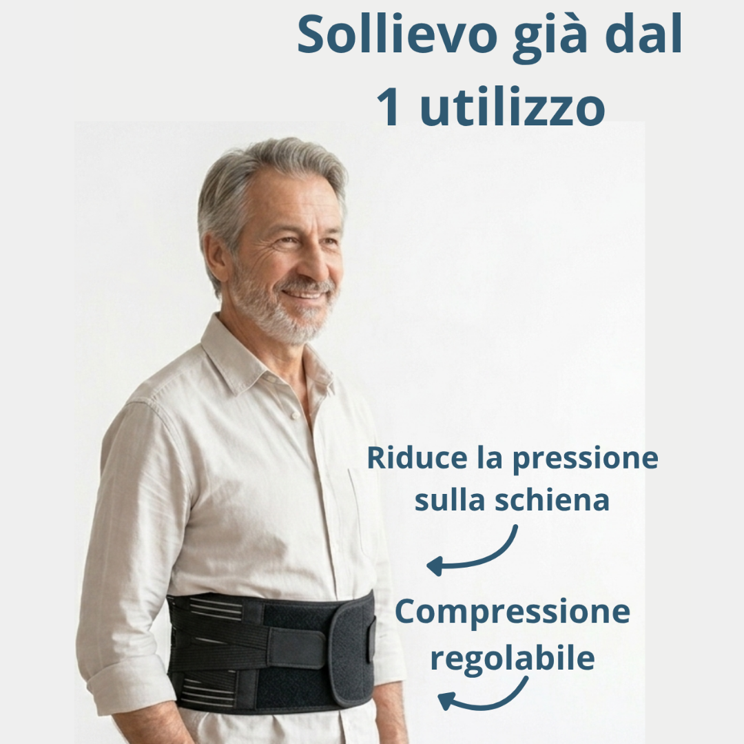 Vielay | Cintura lombare ergonomica con sistema a 6 stecche ed elastici rinforzati